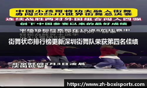 街舞状态排行榜更新深圳街舞队荣获第四名佳绩